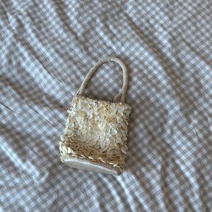 Elegant Zara  Cream Sequin Women's Bag
